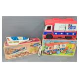 Vintage Ideal Evel Knievel Canyon Sky Cycle And Scramble Van, Original Boxes