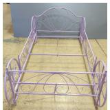 Twin Size Carriage Styled Painted Metal Bed Frame, 44"x76"x 30"