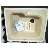 The Swan Corp. Swanstone Sink, Bermuda Sand, Model KSSB-2522, 10.5" x 25.25" x 22"