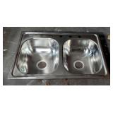 Stainless Steel Sink Drop In Sink, Unknown Brand, 8" x 33" x 22"