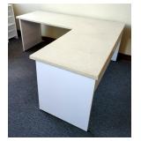 L-Shaped Desk With Corian Top, 29.5" x 68" x 74"