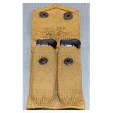 Walther .380 Auto Mags, Qty 2, In WWI Era Canvas Mag Holder