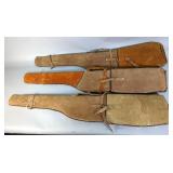 Suede Leather Soft Rifle Cases, Qty 3
