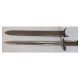 1942 AFH U.S. Bayonet, 16" Blade, With US Ordnance (Flaming Bomb) Insignia, In Scabbard