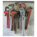 Pipe Wrenches Various Sizes And Styles, Qty 8