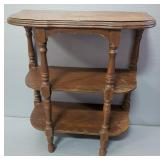 3-Shelf Wood Side Table, 24" Tall