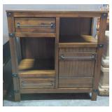 Roybeck Style 3-Drawer Wood Accent Cabinet, 36" High x 34" Wide x 16" Deep