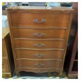 Bassett Furniture Wood Chest Of Drawers, 5 Drawers, 45" High x 32" Wide x 18" Deep, Matches Lots 123