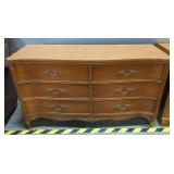Basset Furniture Wood Dresser With Mirror, 6 Drawers, 60" H (With Mirror Attached) x 52" Wide x 18" 