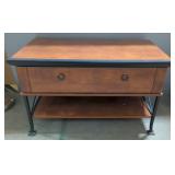 Wood Console Table, Single Drawer And Lower Shelf, 24" High x 38.5" Wide x 20.5" Deep