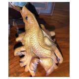 Desk Organization, Wood Clock, Tape Dispenser, Carved Wood Fish And More