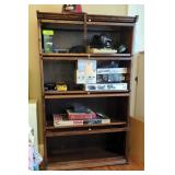 Oak And Glass Four Shelf Barrister Bookcase, 36"x13.5"x59.5"