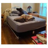 Vintage Style Metal Queen Bed Frame With Mattress, Box Springs, And Bedding