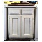 Hand Crafted Storage Cabinet With Stone Top, 28" x 29" x 40"