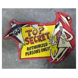 Vintage Top Secret Authorized Persons Only Metal Sign