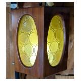 Vintage Wood Hanging Chain Light, Powers On