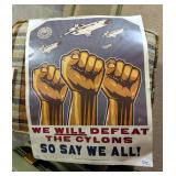 Colonial Ministry Of Information Mechanics Poster And We Will Defend The Cylons, 17" x 22" Each