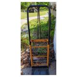 Metal Framed Hand Truck With Hard Tires, 46" Tall, And Meta Floor Dolly, 21" x 21"