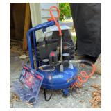 Campbell Hausfeld 200 PSI Portable Air Compressor, Model HG300700, With Hose And Incomplete Accessor
