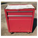 Rolling Two Drawer Locking Tool Chest With Storage, 31.5" x 28.5" x 14"