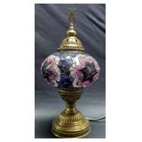 Turkish Mosaic Table Lamp, 13.5", Powers On