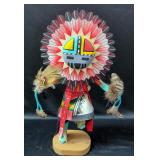 Sunface Kachina Doll By Artist J. Clark, 13" Tall