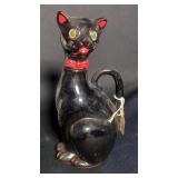Cat Sake Bottle, Qty 2, 8", Ceramic Light Weight Hand Painted Cat Book Ends, Qty 2, 5.5", Cut Glass 