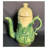 Ceramic Vegetable Dishes Including Cabbage Lidded Teapot, 12", Pickle Dish, Pickle Butter Dish, Vegg
