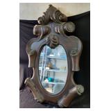 Vintage Carved Wood Wall Mirrors, 36" x 21" And 37" x 41"