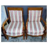 Heirloom Upholstered Carved Wood Arm Chair 37" x 25.5" x 22", Qty 2