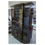 Drexel Heritage Furnishings Illuminated Cabinet With Glass Doors And Lower Storage, 79.5" x 54.5" x 