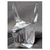 Vintage Daum France Crystal Bull Head, 5.5" Tall