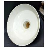 Vintage Industrial Porcelain Enamel Ceiling Light Fixture, 13" x 18"