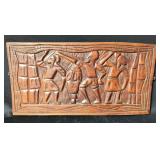 Craved Wood Tribal Wall Art, 9" x 19.5"
