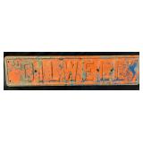 Heavy Metal "Oil Well" Sign, 24" x 5.5"
