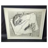 Vintage Framed M.C. Escher Print, 26" x 22"