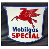 Vintage Reproduction "Mobilgas Special" Pegasus Metal Sign, 9.5" x 13.5"