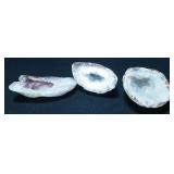 Natural Agate Geodes, Qty 3, 3", 3", And 4"