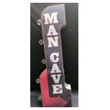 Metal Man Cave Marquee Metal Wall Sign With Lights, Powers On