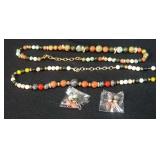 Round Beaded Necklace Earring Sets, Qty 5