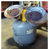 Propane Tank With Dual Heater Attachment