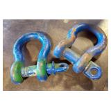 Heavy Duty D-Ring Shackles With Screw Pins, Qty 2