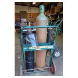 Oxygen And Acetylene Tanks With Harper Rolling Cart, Face Shield, And More