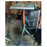 Hand Crafted Adjustable Work Table On A Pipe Stand