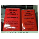 Texaco Petroleum Based Aircraft Hydraulic Oil 15, Qty 4 1 Gallon Cans