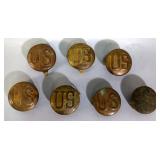 Civil War Era US Rosettes For Tack, Qty 6