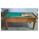 Antique E J Riley Limited English Pub Billiards Table, Made In Arrrington, England In 1890s, Include