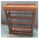 Wine Rack With Removable Tray, Holds Up To 24 Bottles 34" x 11" x 28"