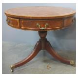 Federal Style Drum Table With 2 Drawers, 26" x 32" Round