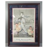 Ted Williams Autographed 1942 Triple Crown Winner Print By Lewis Watkins, Also Signed By Artist Numb